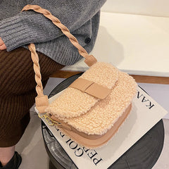 Winter Women's Plush Fur Shoulder Bag