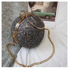 Colorful Crystal Diamonds Round Ball Shaped Clutch Wedding Purse