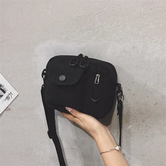 Korean Japanese Style Canvas Shoulder Bag Small Crossbody Mobile Phone Bag