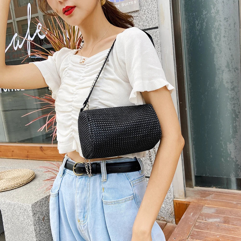Rhinestone Crossbody Bag Small Totes Shoulder Handbag