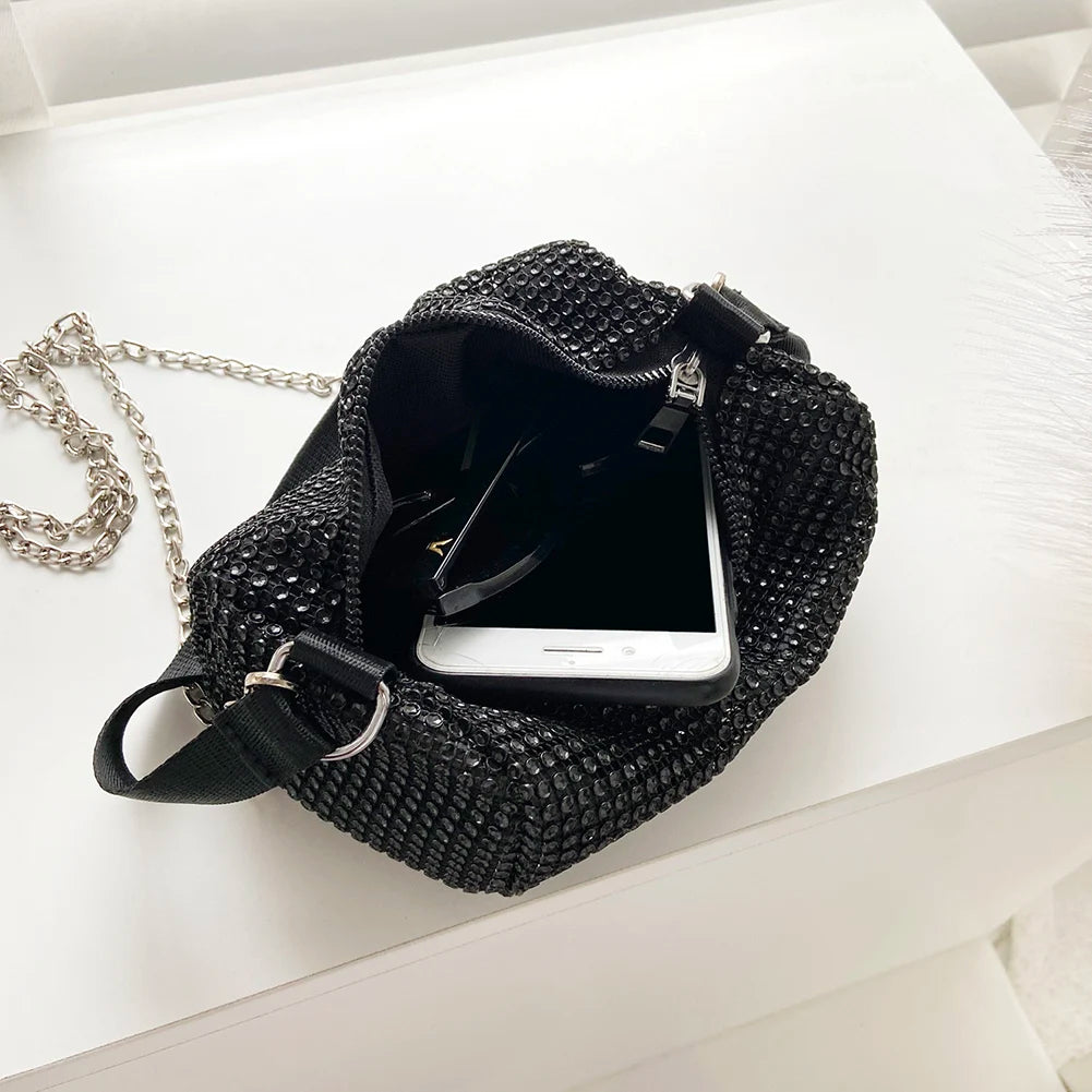 Rhinestone Crossbody Bag Small Totes Shoulder Handbag