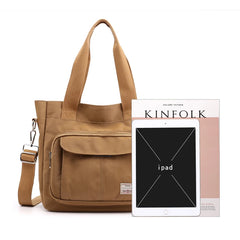 Women Nylon Tote Shoulder Crossbody Bag Retro Solid