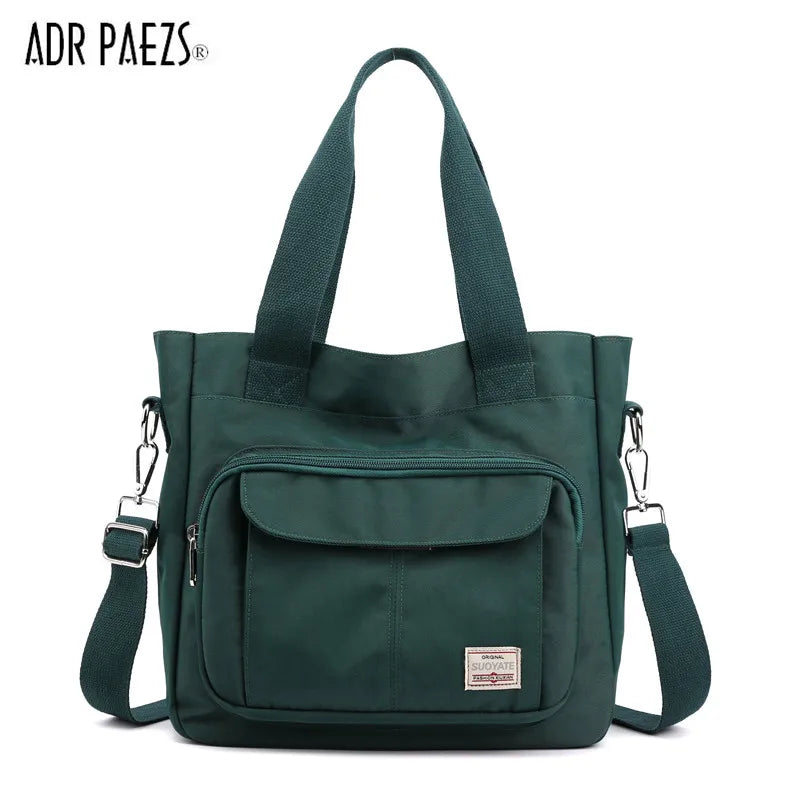 Women Nylon Tote Shoulder Crossbody Bag Retro Solid