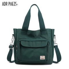 Women Nylon Tote Shoulder Crossbody Bag Retro Solid