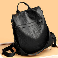 Waterproof Leather Backpack for Women Multifunction Travel Bag