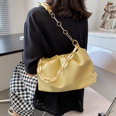 Women Chain Dumpling Clip Purse Bag Clutch Underarm Shoulder Bag