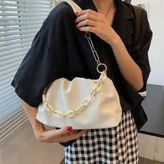 Women Chain Dumpling Clip Purse Bag Clutch Underarm Shoulder Bag
