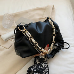Women Chain Dumpling Clip Purse Bag Clutch Underarm Shoulder Bag