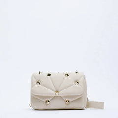 Rivet Quilted Crossbody Bag Small Flap Shoulder Bag