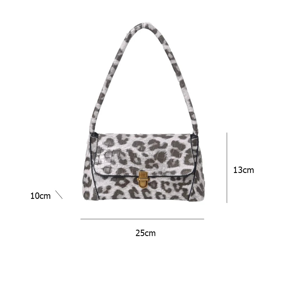 Leopard Animal Pattern Retro Handbag Travel Shoulder Bag