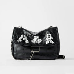 ZA Women's Bag White Rock Soft One-shoulder Hobo Cross-body Bag with Chain