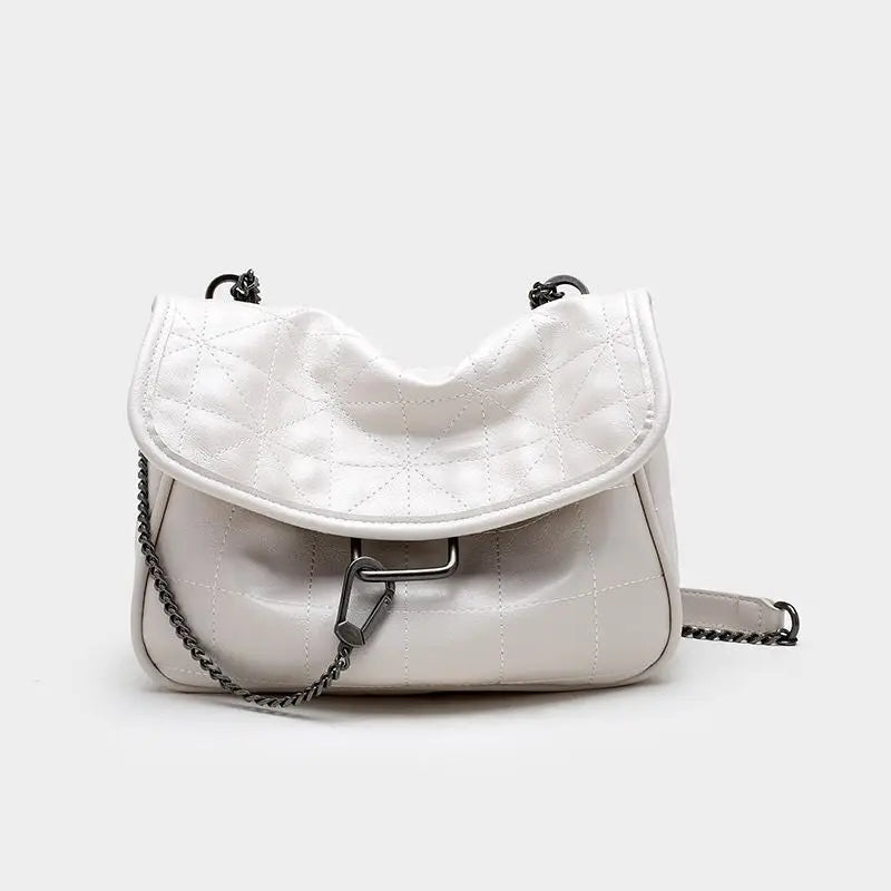 ZA Women's Bag White Rock Soft One-shoulder Hobo Cross-body Bag with Chain