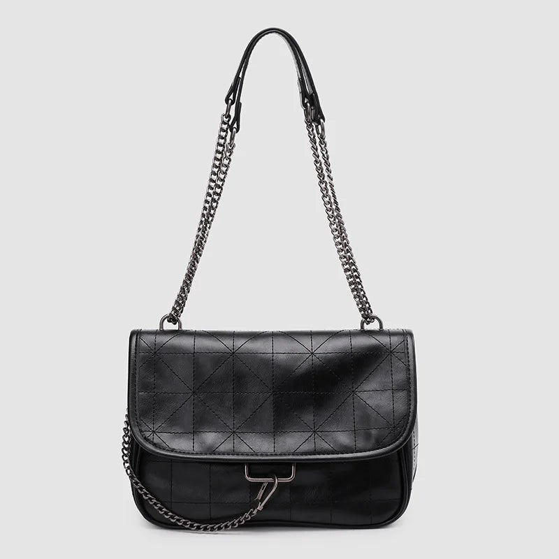 ZA Women's Bag White Rock Soft One-shoulder Hobo Cross-body Bag with Chain