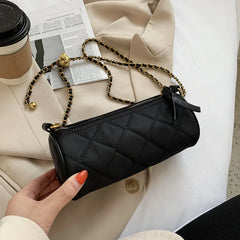 Zebra-Stripe Rhombus Pattern Crossbody Bag Women Ladies Chain Shoulder Handbag