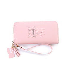 Cat Cartoon Women's Leather Wallet Big Capacity Phone Wallet