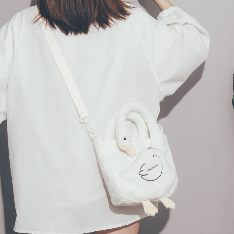 Autumn Winter Lamb Plush Shoulder Bag Student Messenger Bag