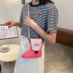 Women's Mini Shoulder Bag with Rain Boots Shape