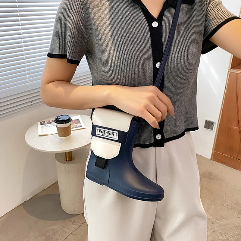 Women's Mini Shoulder Bag with Rain Boots Shape