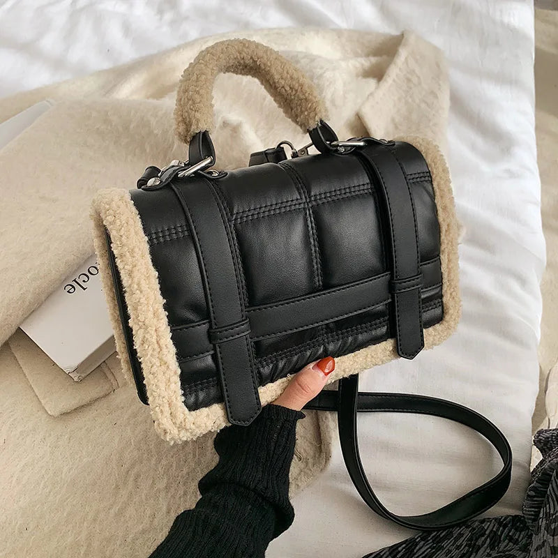Plush Ladies Handbag Wallet Shoulder Messenger Bag