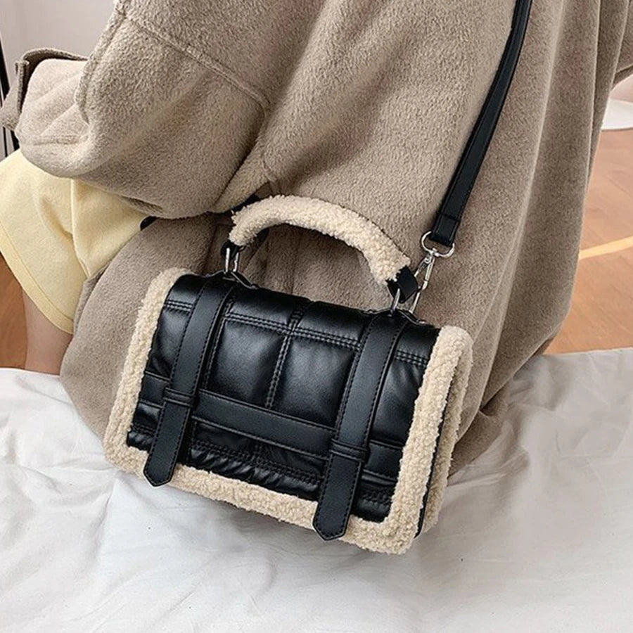 Plush Ladies Handbag Wallet Shoulder Messenger Bag