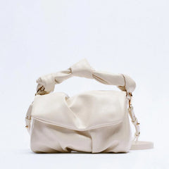 Pleated Shoulder Bag Soft PU Leather Messenger Bag Small Wallet