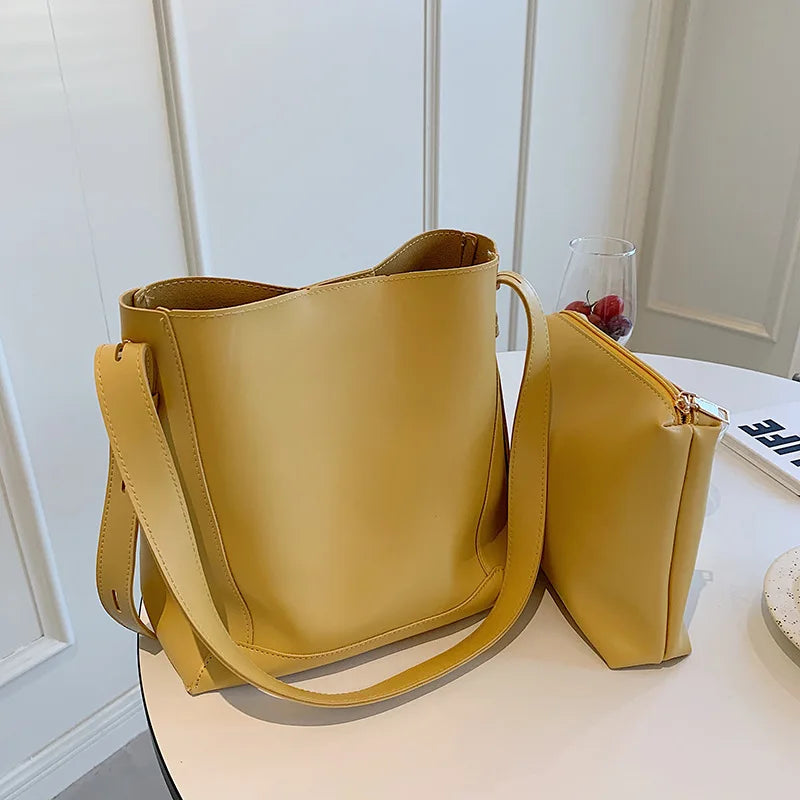 PU Leather Messenger Bag Large Composite Bag Ladies Shoulder Bag