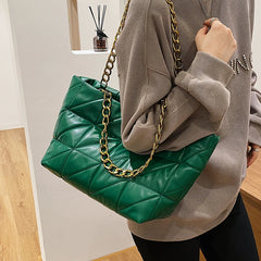Soft PU Leather Winter Handbag Casual Chain Shoulder Bag