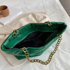 Soft PU Leather Winter Handbag Casual Chain Shoulder Bag