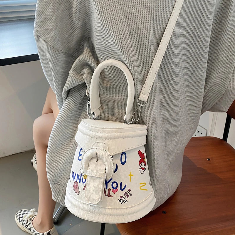 Ladies Graffiti Small Tote Bag Shoulder Messenger Bag