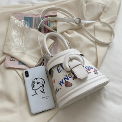 Ladies Graffiti Small Tote Bag Shoulder Messenger Bag