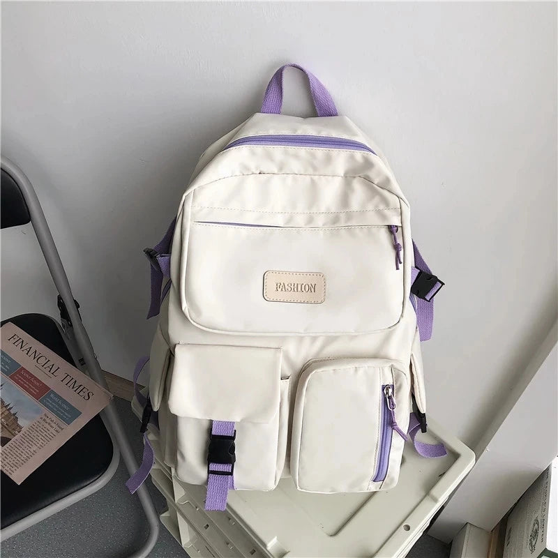 Canvas Women Backpack Student Schoolbag Mochila