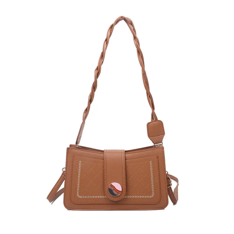 PU Leather Small Square Bag Chain Bag Women's Shoulder Messenger Bag