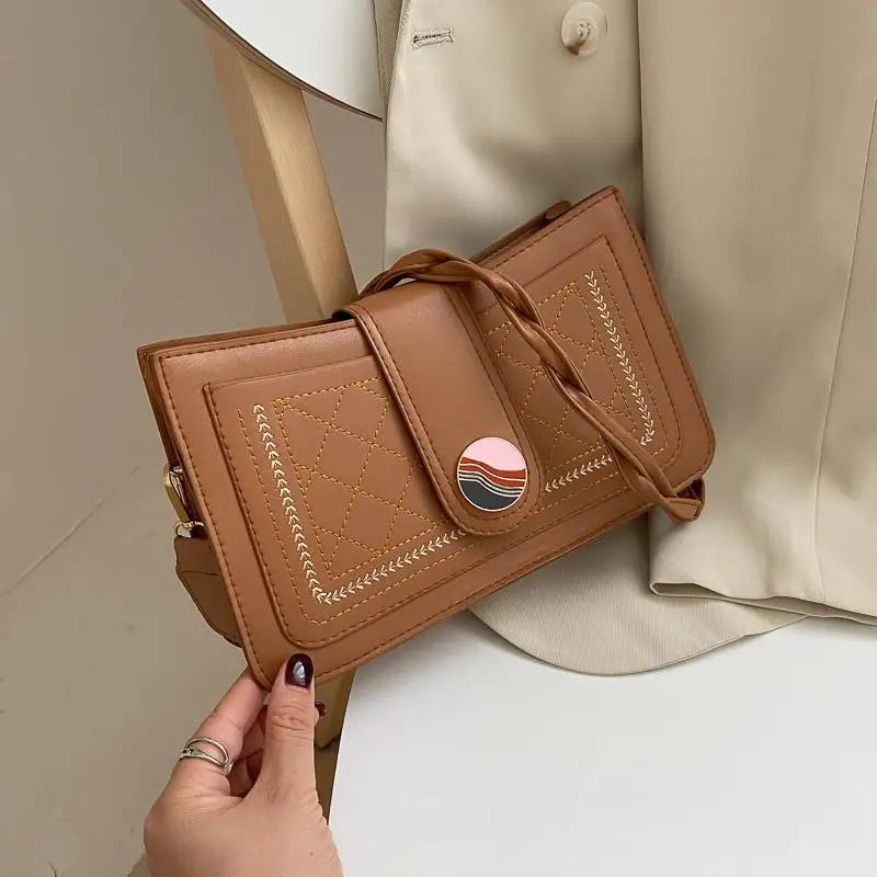 PU Leather Small Square Bag Chain Bag Women's Shoulder Messenger Bag