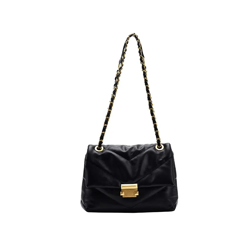 Retro Large-Capacity Diamond Chain Bag Shoulder Messenger Female Bag