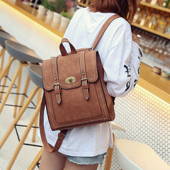 PU Casual Double Backpack for Women