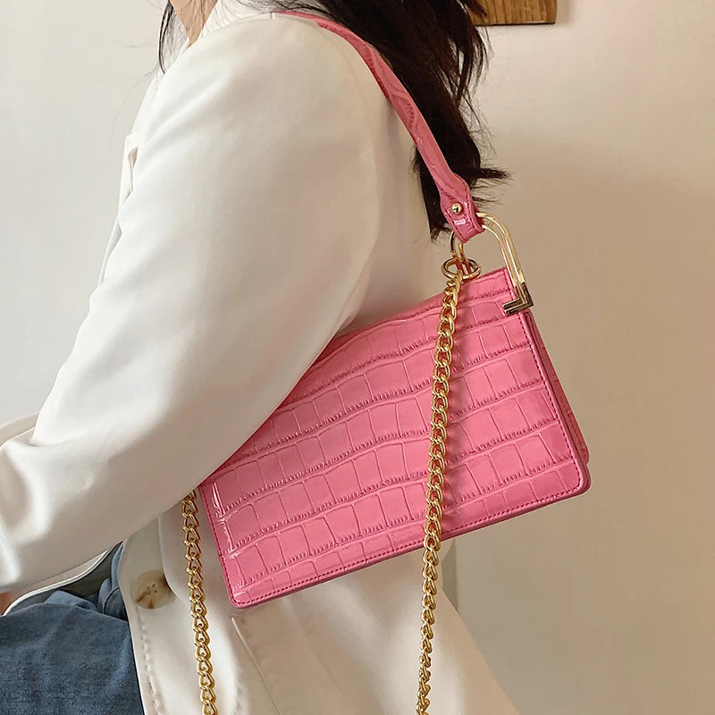 Western Shoulder Bag Crocodile Pattern Handbag