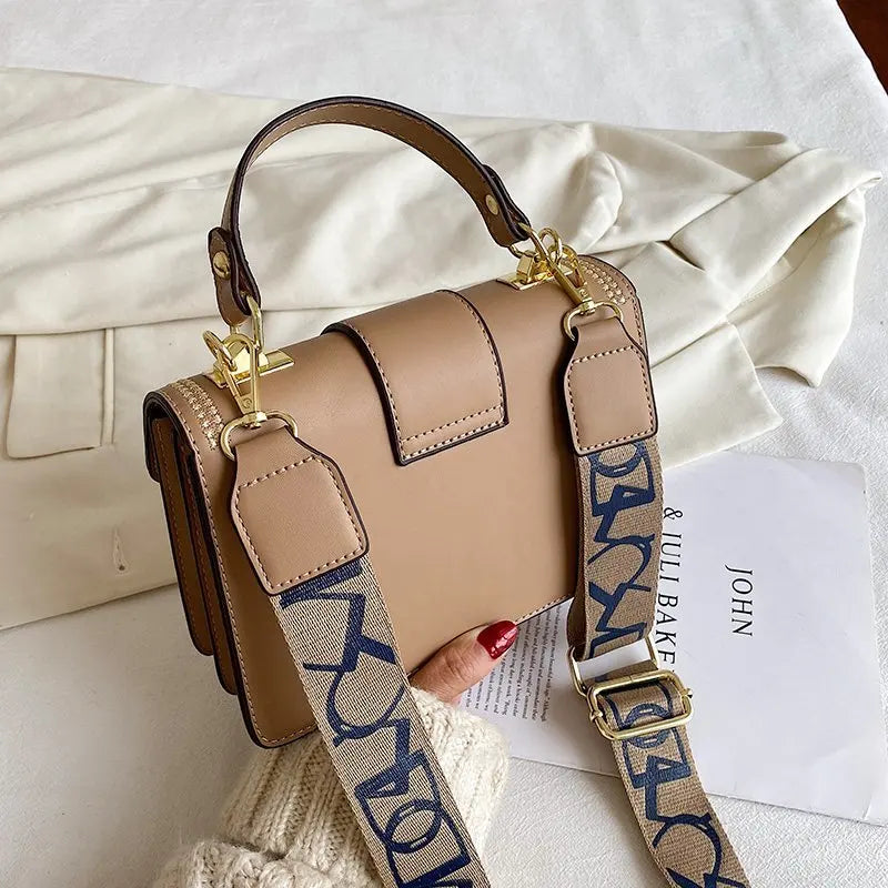 PU Ladies Shoulder Bag with Adjustable Strap and Built-in Compartment