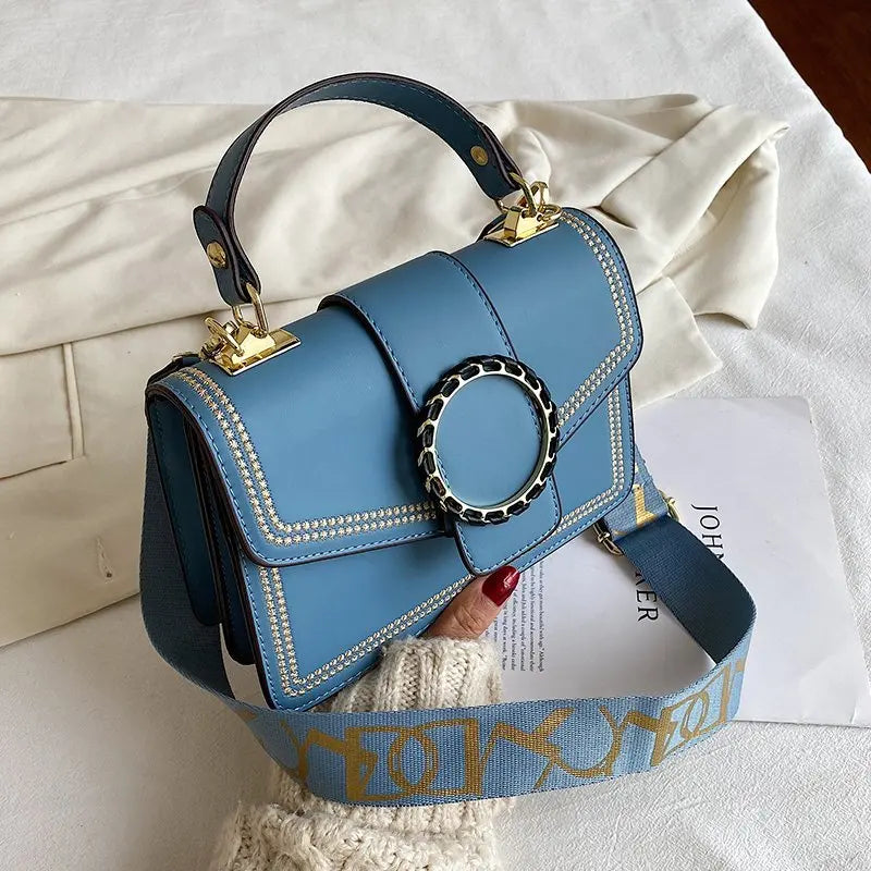 PU Ladies Shoulder Bag with Adjustable Strap and Built-in Compartment