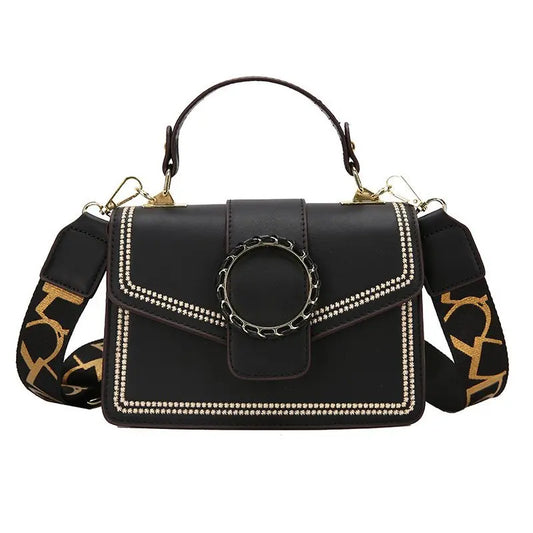 PU Ladies Shoulder Bag with Adjustable Strap and Built-in Compartment