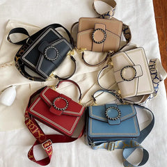 PU Ladies Shoulder Bag with Adjustable Strap and Built-in Compartment