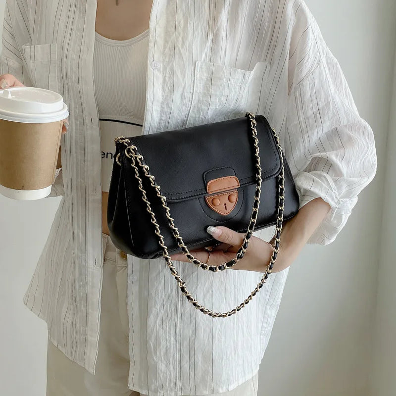Pure Chain Shoulder Handbag Messenger Large Capacity Tote Bag