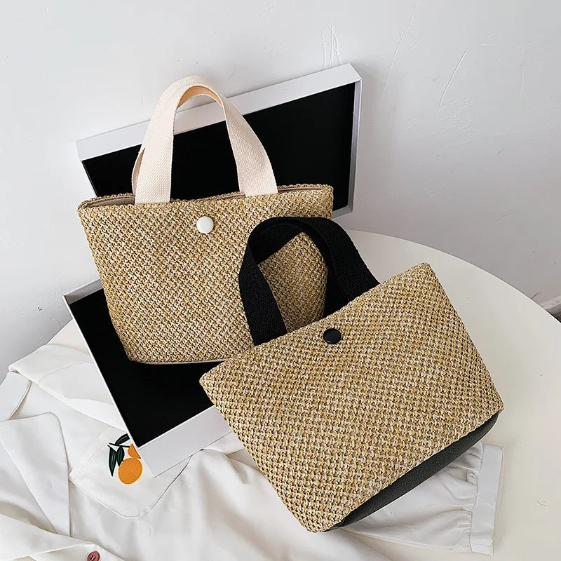 Rural Wind Portable Straw Bag for Beach Vacation