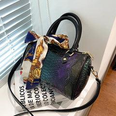 Snake Pattern Leather Ladies Shoulder Bag Soft PU Shoulder Strap Adjustable