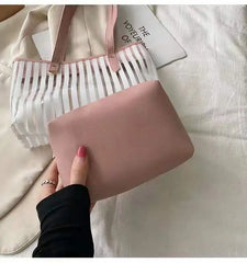 Transparent Striped Shoulder Bag for Women