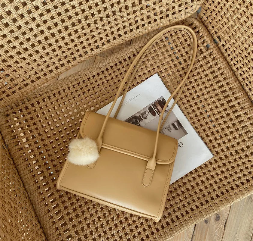 Retro Briefcase Shoulder Bag Wild Casual Underarm Bag