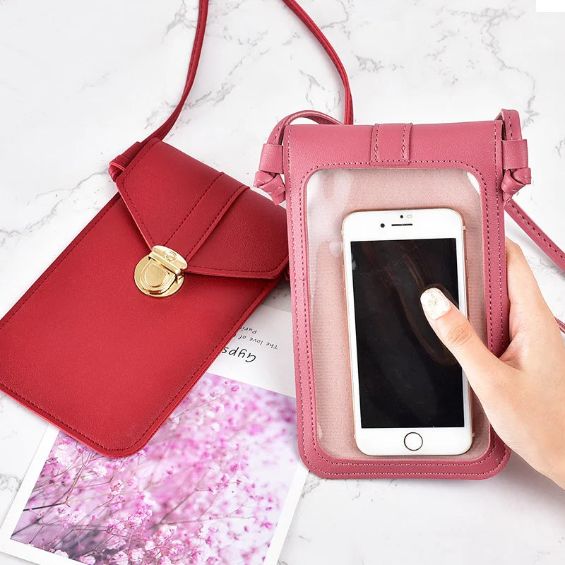 Women's Transparent Touchscreen Shoulder Messenger Bag