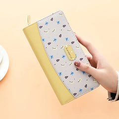 Women's Long Wallet with Contrast Splicing
