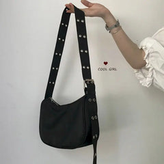 Retro Messenger Bag Pin Buckle Nylon Shoulder Bag