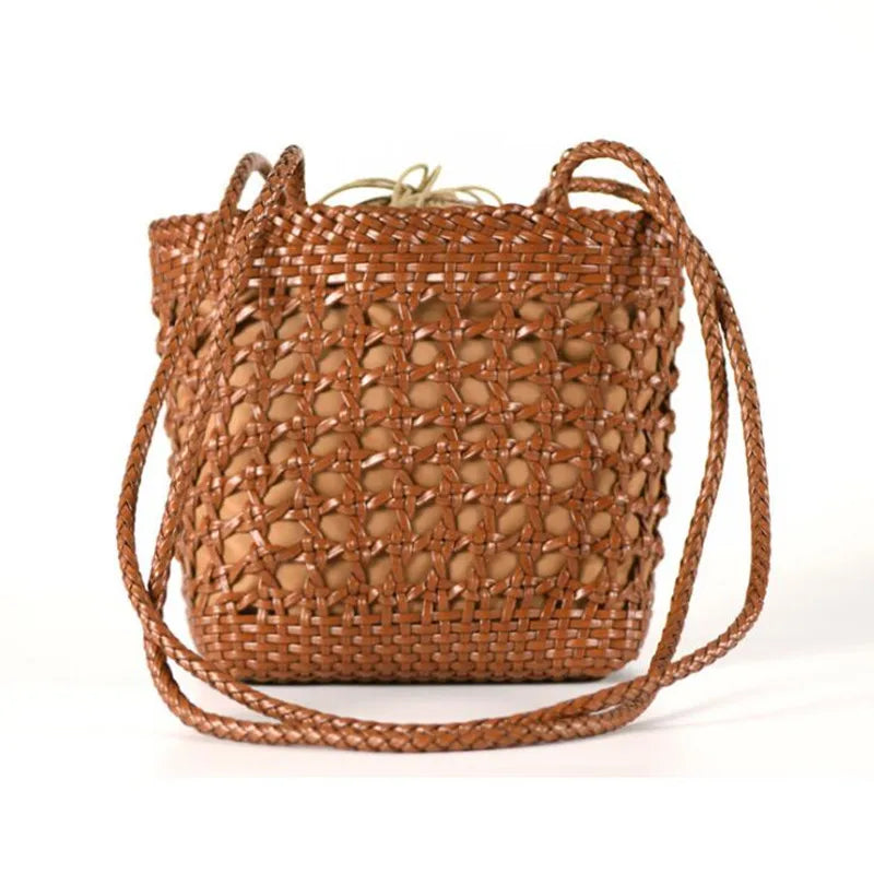 Women's Hollow Crossbody Bag, Spring Leather Handbag