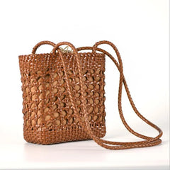 Women's Hollow Crossbody Bag, Spring Leather Handbag
